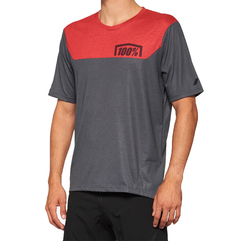 Maglia 100% Airmatic SS rosso charcoal