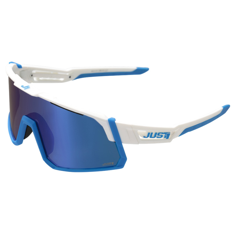 Occhiali Just-1 Sniper bianco blu specchiato