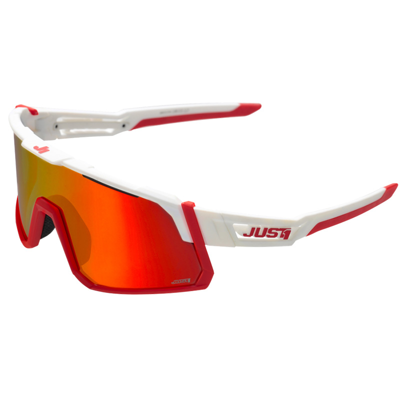 Occhiali Just-1 Sniper bianco rosso specchiato