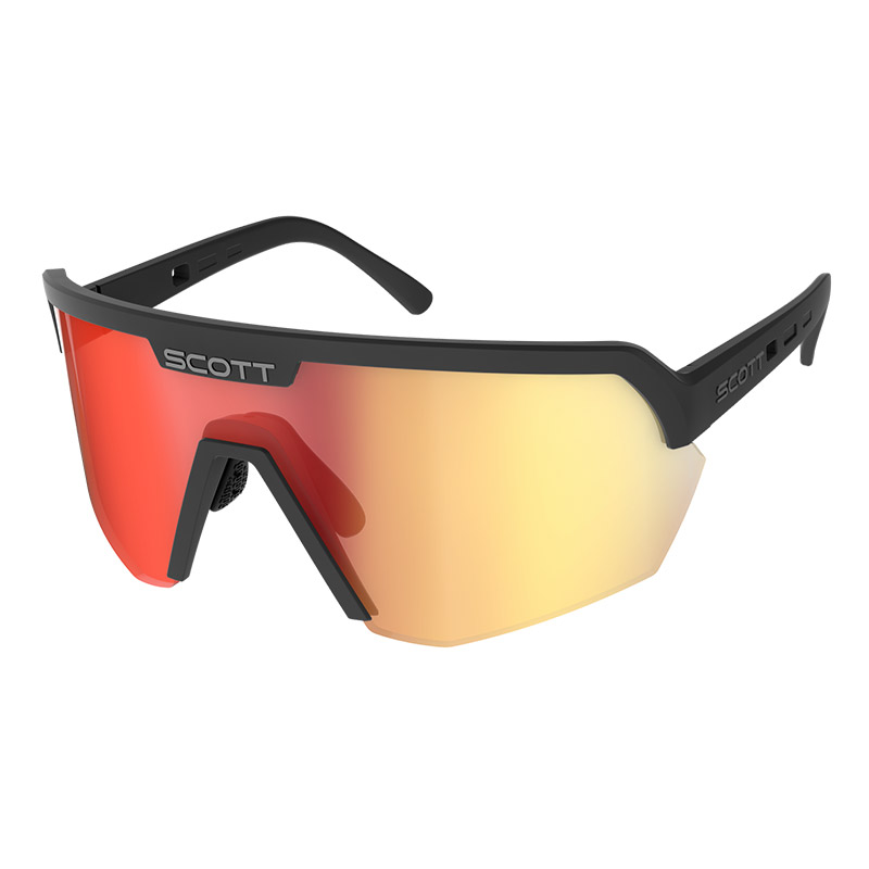 Occhiali Scott Sport Shield nero rosso specchiato