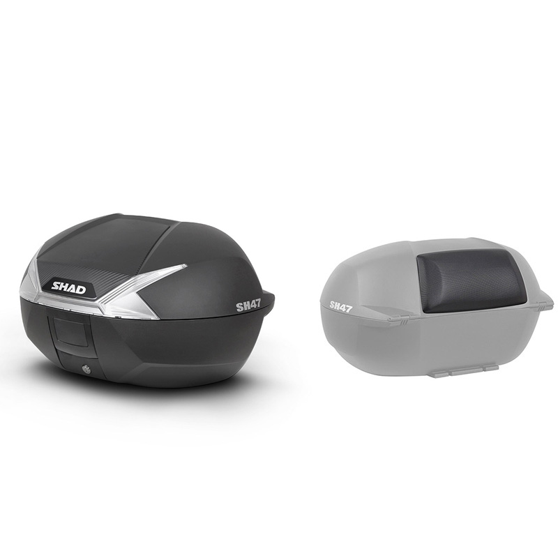 Bauletto Shad SH47 nero catadiottri bianchi
