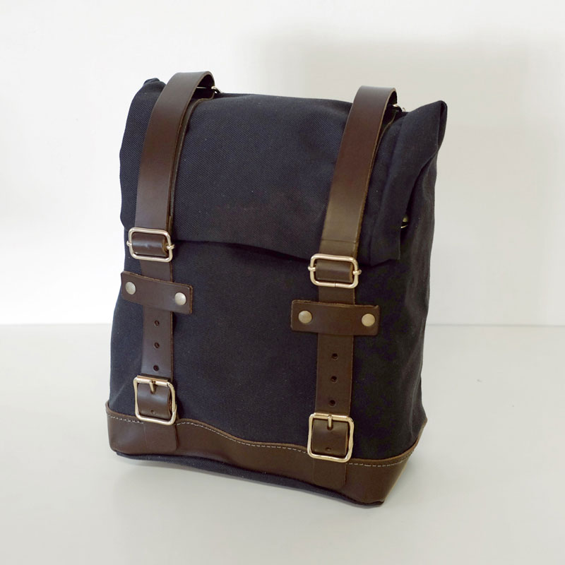 Unit Garage Borsa Canvas Nero Marrone