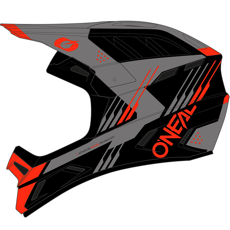 Casco O Neal Backflip Strike V.24 grigio rosso