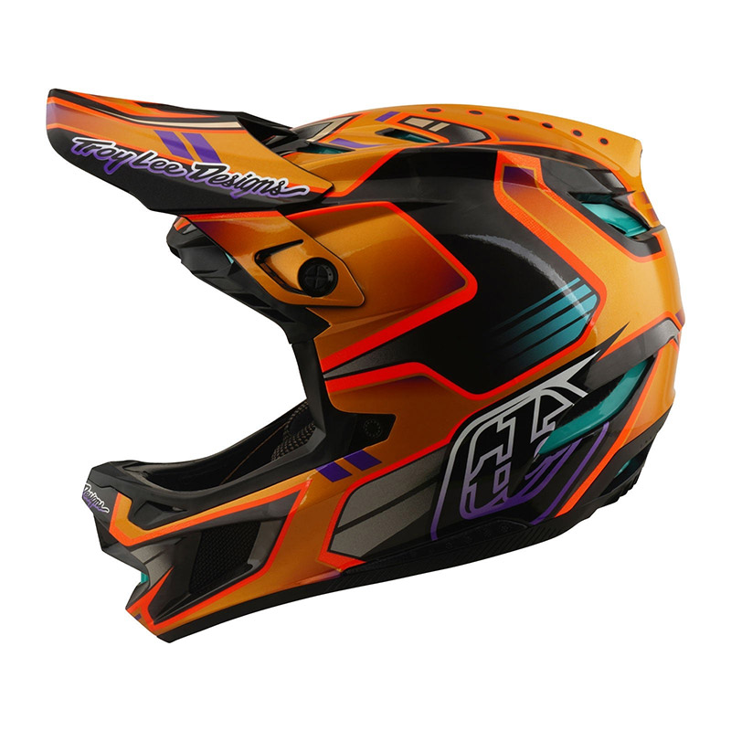 Casco Troy Lee Designs D4 Carbon Crest oro
