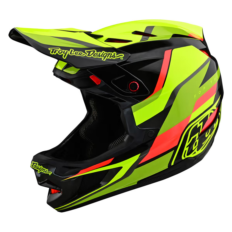 Casco Troy Lee Designs D4 Carbon Omega giallo