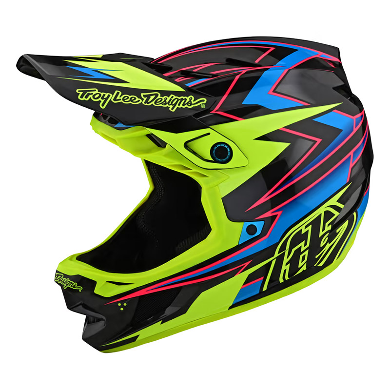 Casco Troy Lee Designs D4 Carbon Volt nero giallo