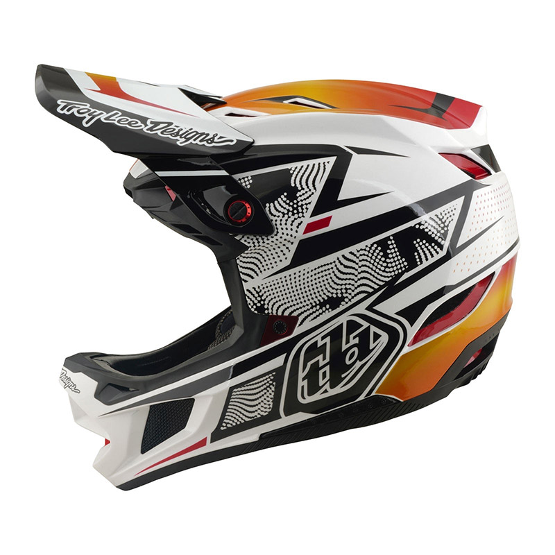 Casque Troy Lee Designs D4 Composite Lined Up Blanc