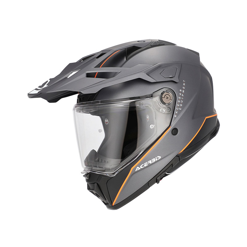 Casco Acerbis Attack grigio arancio opaco