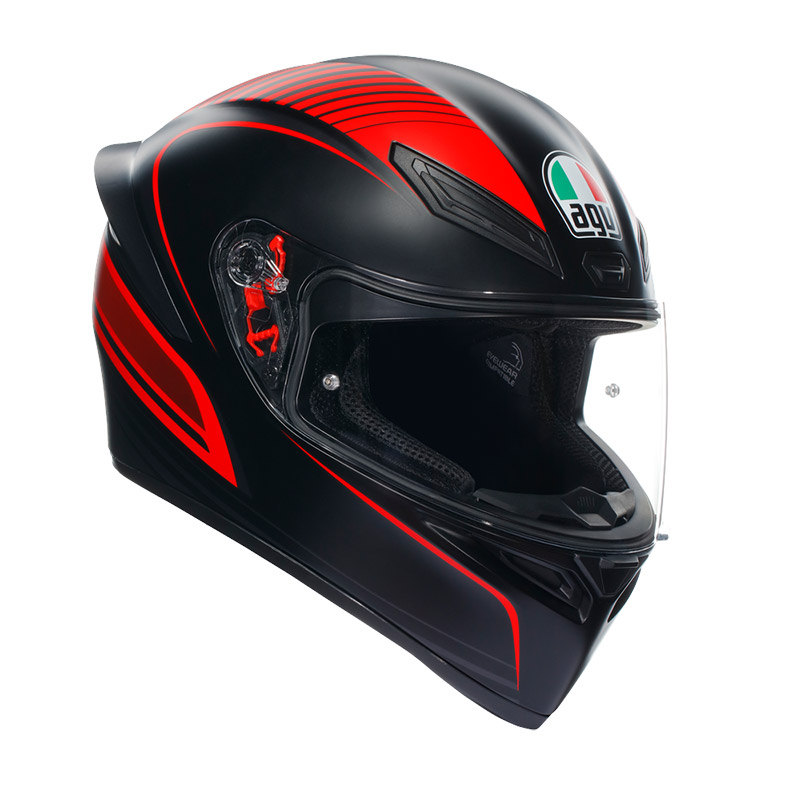 AGV K1 S E2206 WarmUp Helm schwarz rot
