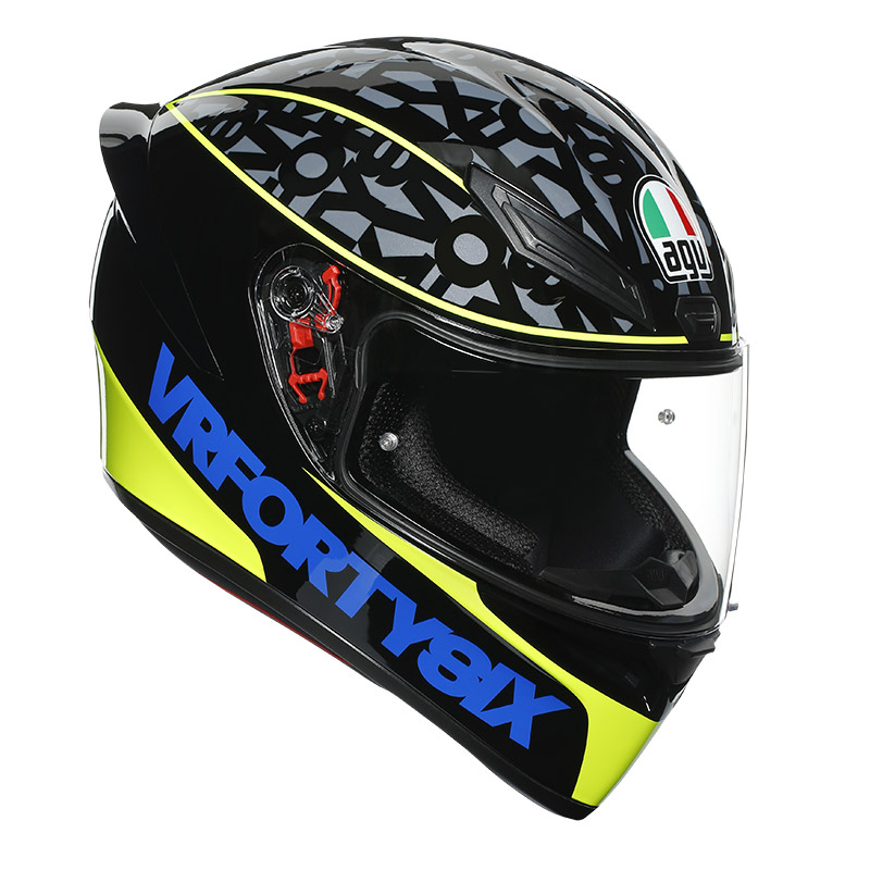 AGVK1スピード46ヘルメットブラックブルーイエロー フルフェイス ヘルメット AG-0281A0I0-010 | MotoStorm