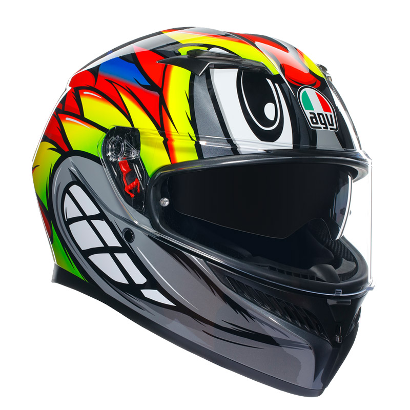 Casco AGV K3 E2206 Birdy 2.0 grigio giallo rosso