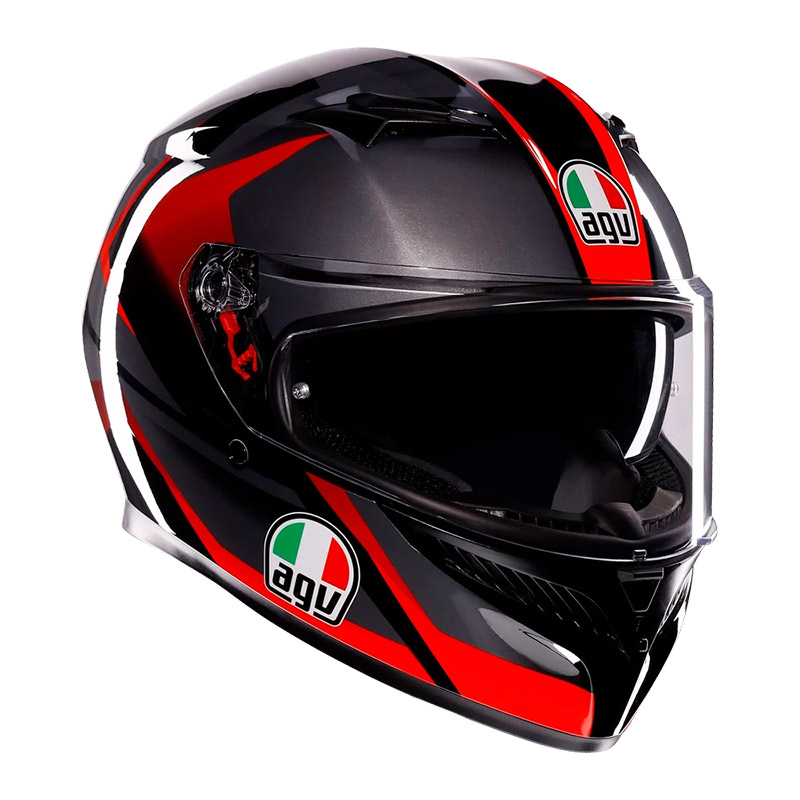 Agv K3 E2206 Striga Helmet Matt Black Grey Red AG-18381001-018 Full Face  Helmets