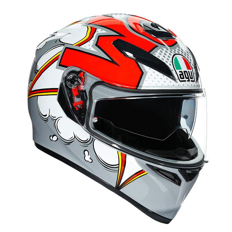 Agv K-3 Sv Bubble Helm grau weiß rot