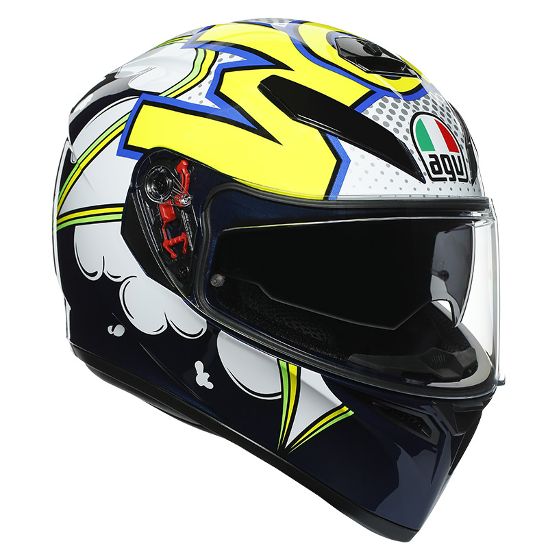 Casco Agv K-3 Sv Bubble blu bianco giallo