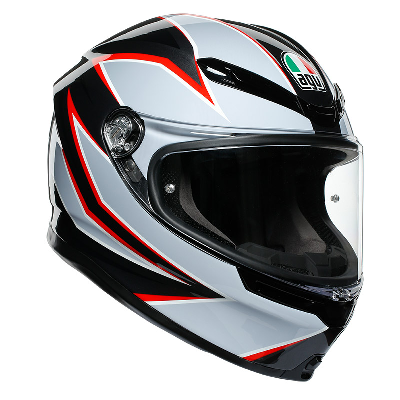 Casco Agv K6 Flash Nero Opaco Grigio Rosso | MotoStorm