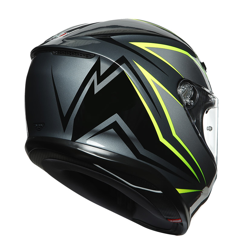 AGV K6 フラッシュヘルメット グレー ブラック ライム フルフェイス ヘルメット AG-6301A2MY-011 | MotoStorm