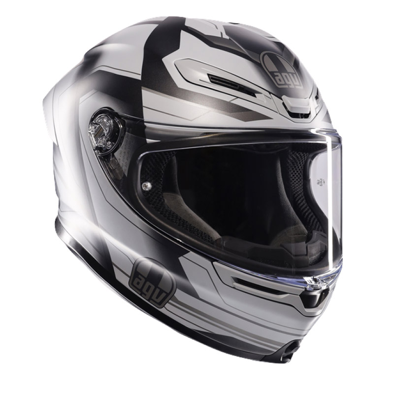 Casco AGV K6 S E2206 Ultrasonic nero opaco grigio