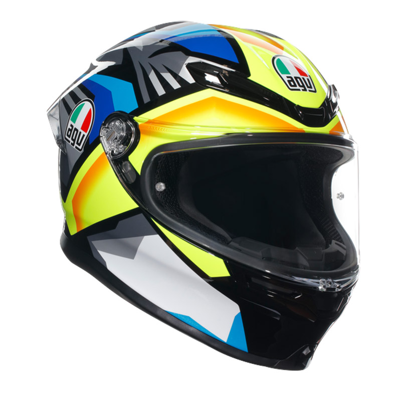 Casco AGV K6 S E2206 Joan nero blu giallo