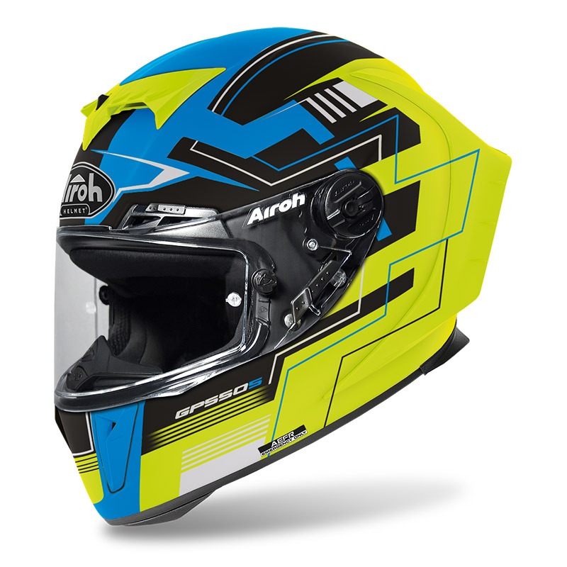 Casco Airoh GP 550 S Challenge blu giallo opaco