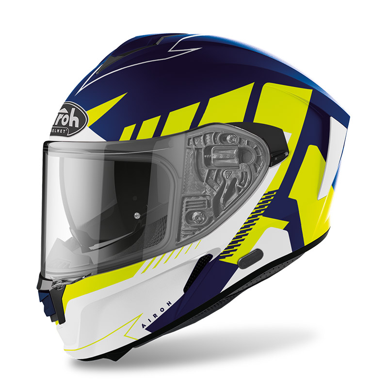 Airoh SparkRiseヘルメットブルーイエローマット フルフェイス