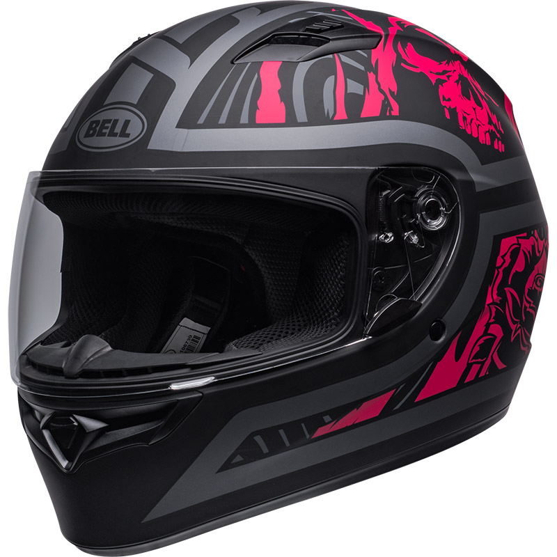 Casco Bell Qualifier Rebel nero opaco rosa