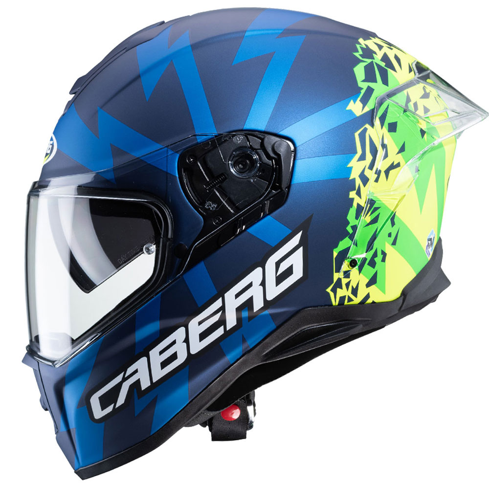 Caberg Drift Evo Storm Helmet Blue Yellow C2OH00J1 Full Face Helmets