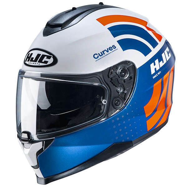 HJCC70カーブヘルメットブルーオレンジ