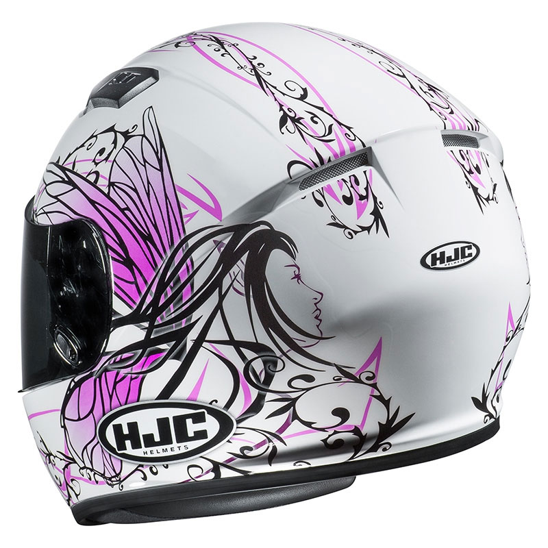 Pink HJC CS 15 Naviya Motorcycle Motorbike Full Face Helmet White