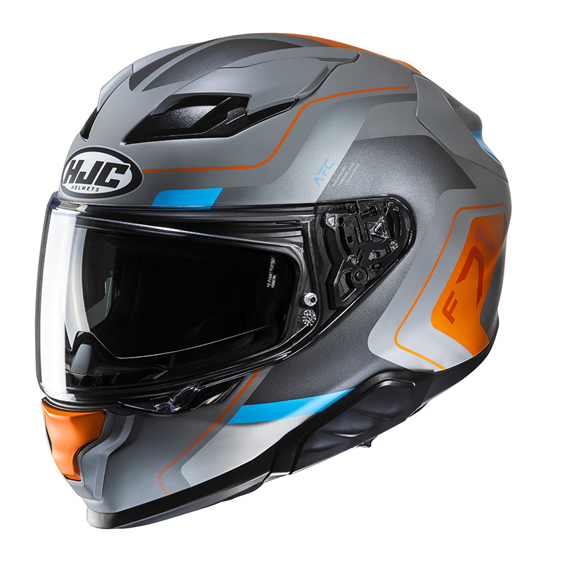 Casco Hjc F71 Arcan blu arancio