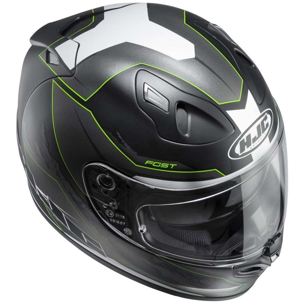Green HJC FG ST Kume Motorcycle Motorbike Full Face Helmet Black