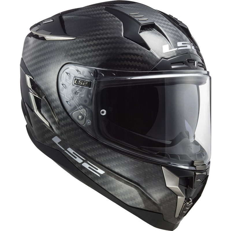 LS2 casque moto intégral en FIBRE FF327 CHALLENGER SOLID noir mat