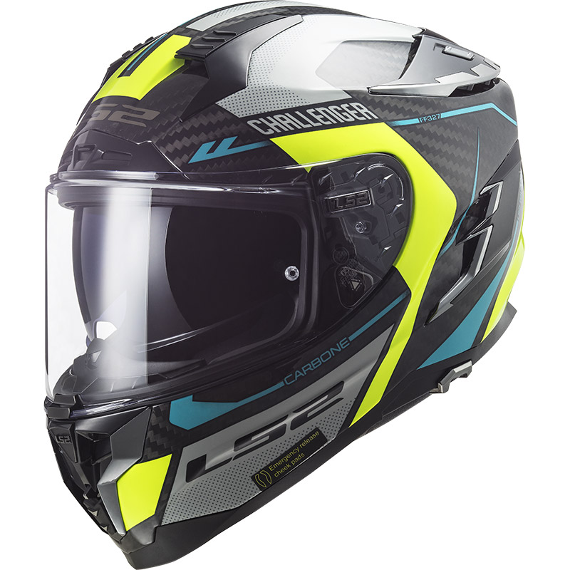 Casco Ls2 FF327 Challenger Carbon Thorn HV giallo