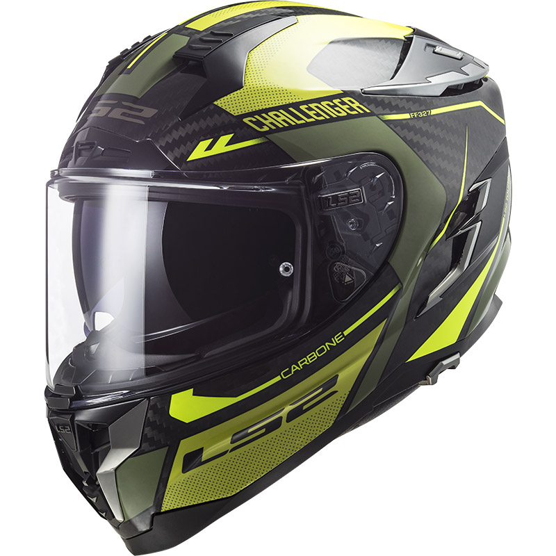 Casco Ls2 FF327 Challenger Carbon Thorn verde militare