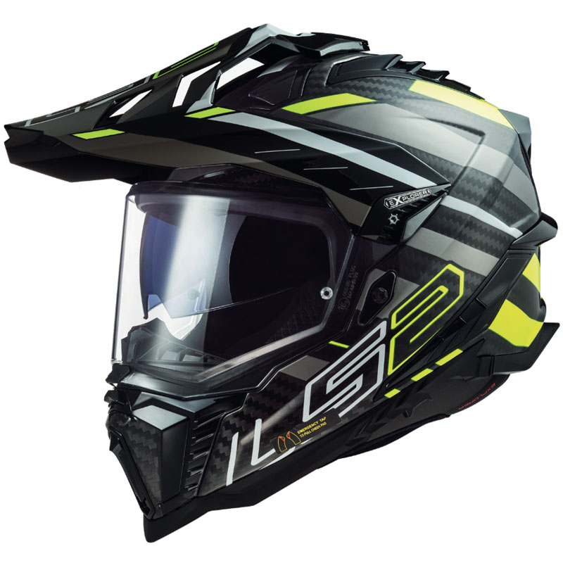 Casco LS2 MX701 Explorer Carbon Edge giallo