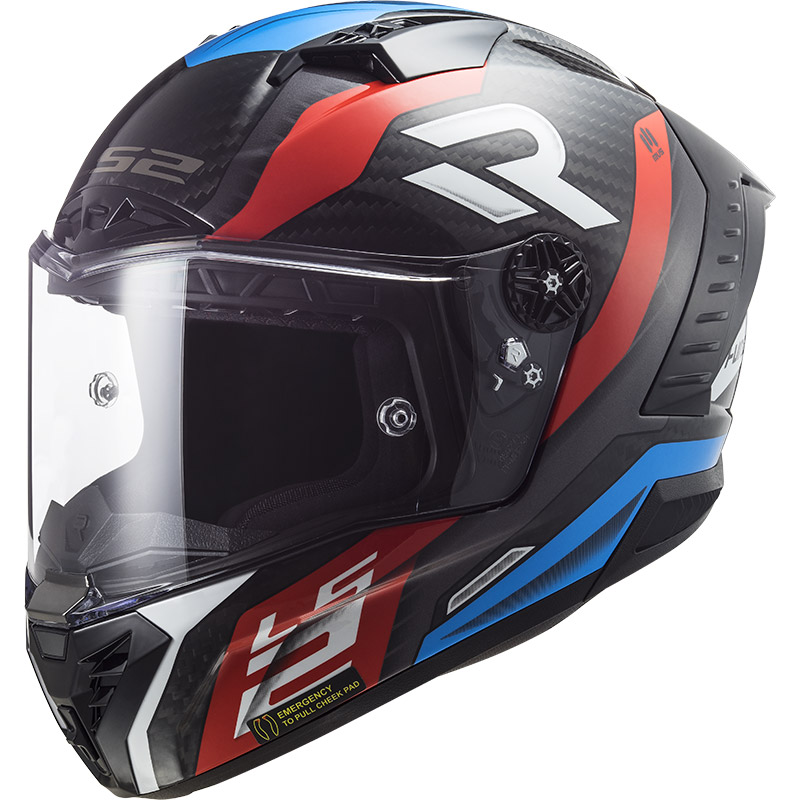 LS2 FF805 Thunder Carbon Supra 06 Helm rot blau