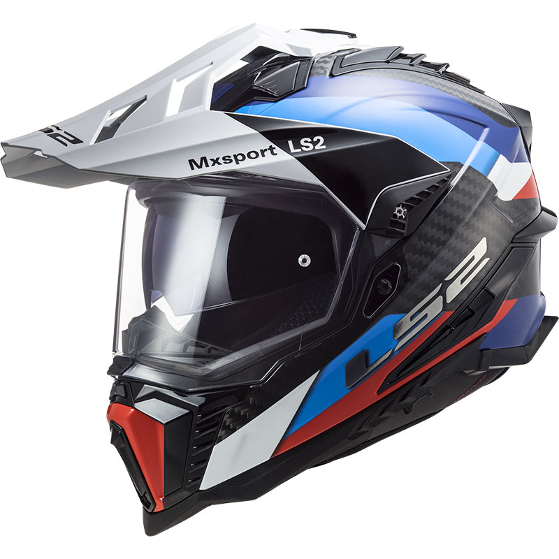 Casco LS2 MX701 Explorer Carbon Frontier blu