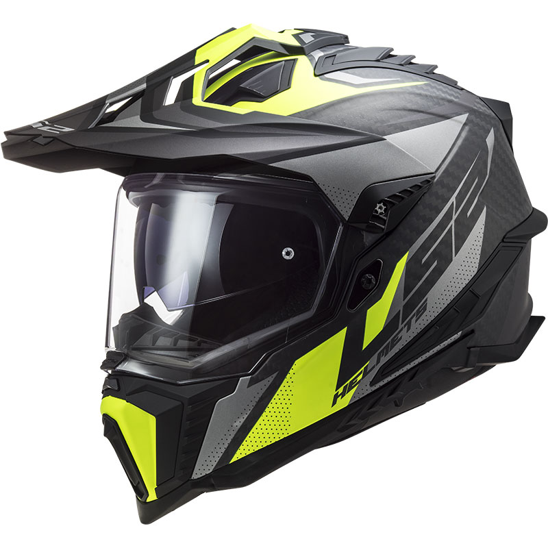 Casco LS2 MX701 Explorer Carbon Focus giallo