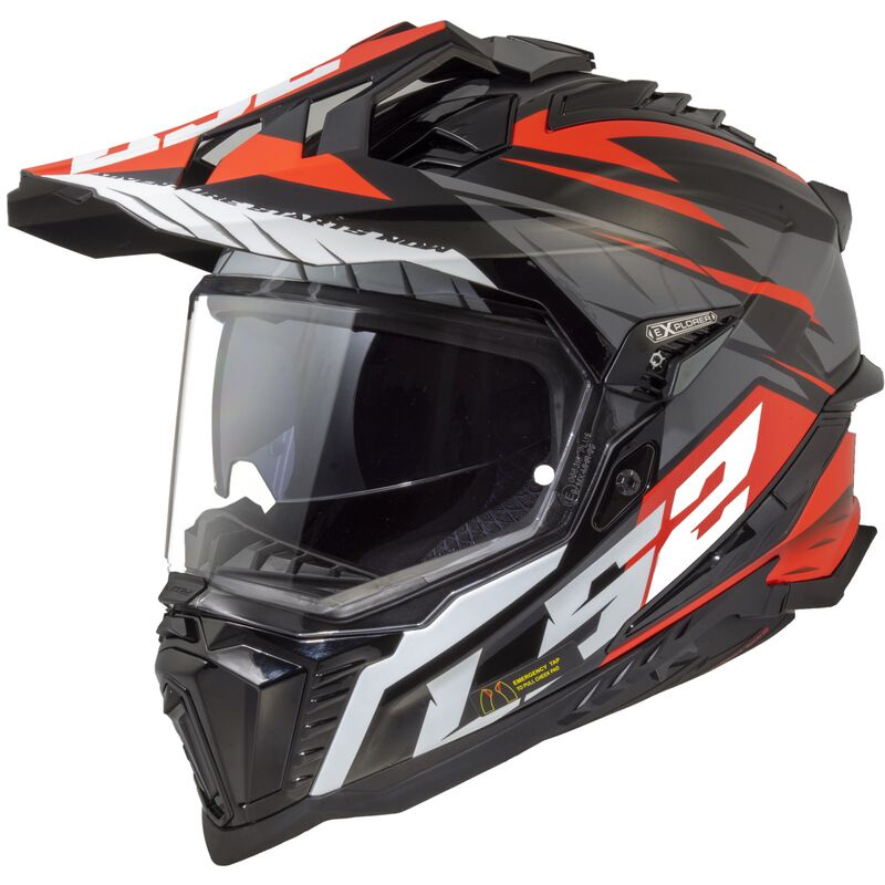 Casco LS2 MX701 Explorer Spire nero titanio rosso