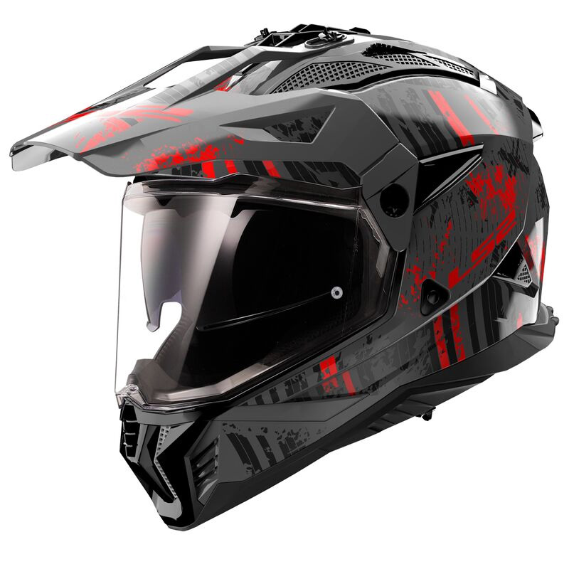 Casco LS2 MX702 Pioneer 2 Crazy rosso