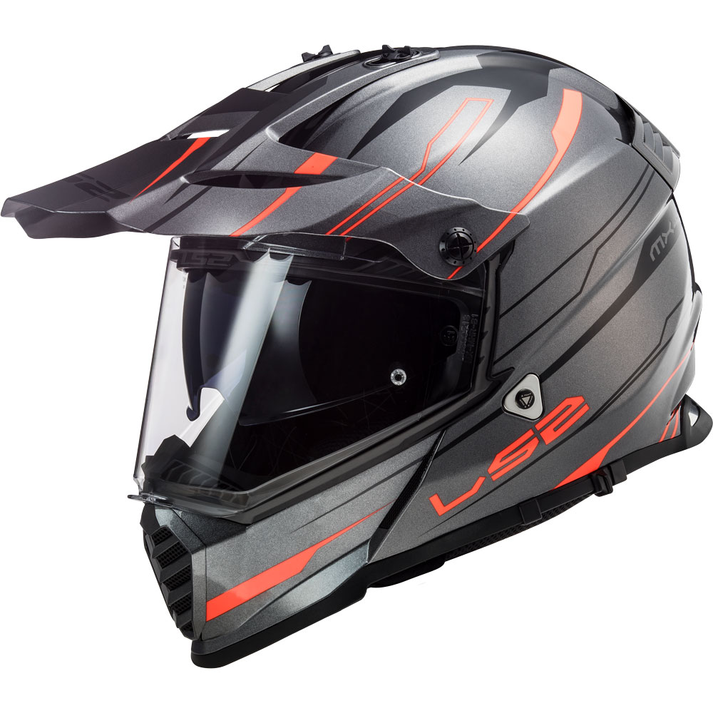 Ls2 パイオニア エボ Mx436 ナイトチタン オレンジフルオ フルフェイス ヘルメット Ls2 Motostorm