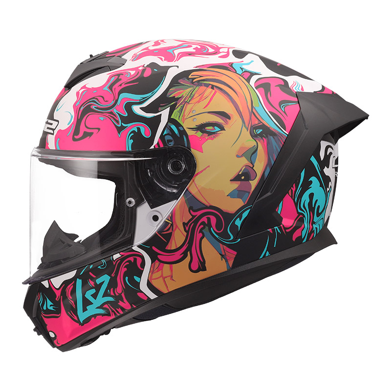 LS2 FF820 ラピッド 3 サイバーグ ヘルメット パープル シアン マット