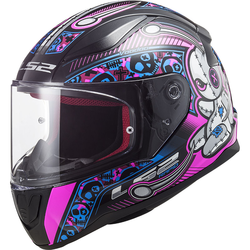 Ls2 Rapid Mini FF353J Voodoo nero rosa fluo