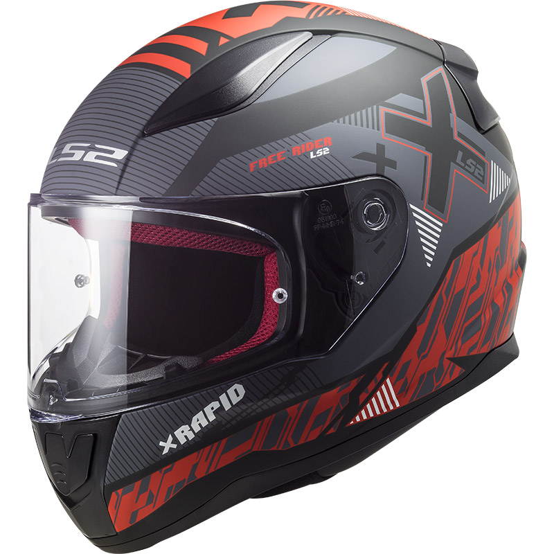 LS2 FF353 Rapid XTreet Helm schwarz matt rot