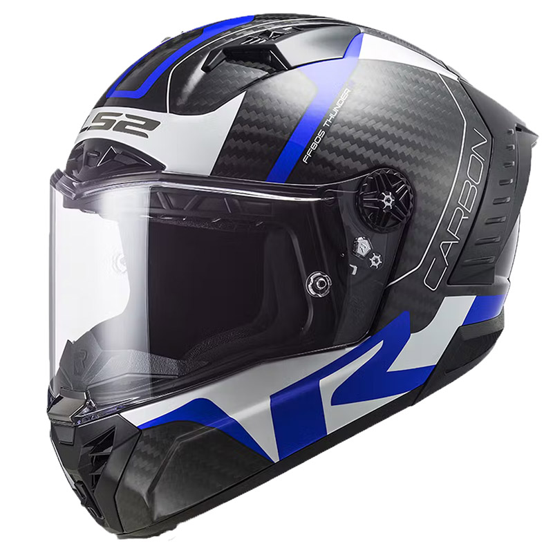 Casco LS2 FF805 Thunder Carbon Racing1 blu bianco