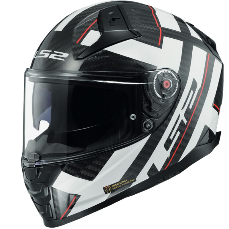 Casque LS2 FF811 Vector 2 Carbon Strong blanc