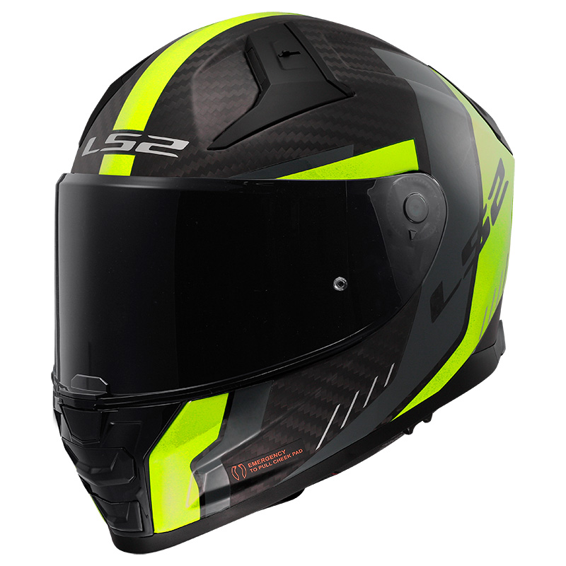 Casco LS2 FF811 Vector 2 Carbon Grid giallo