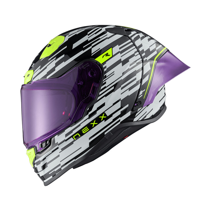 Casco Nexx X.R3R Glitch Racer bianco neon