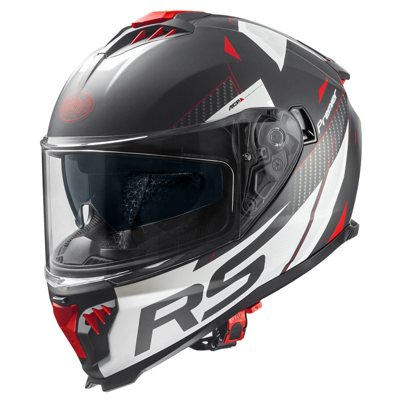 Premier Typhoon FR 2 BM Helm weiß schwarz rot