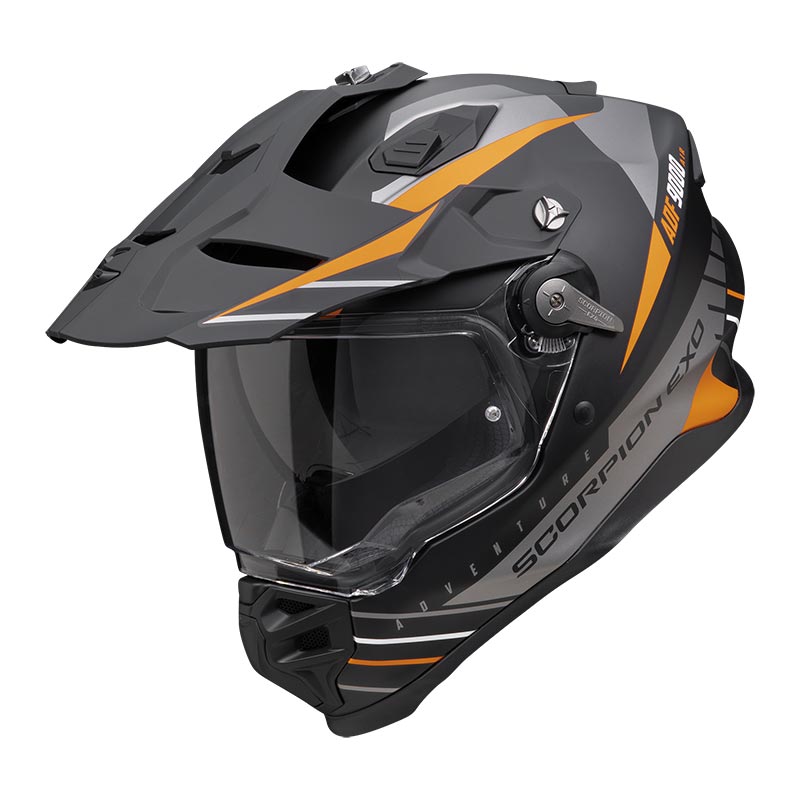 Casco Scorpion ADF-9000 Air Feat argento arancio