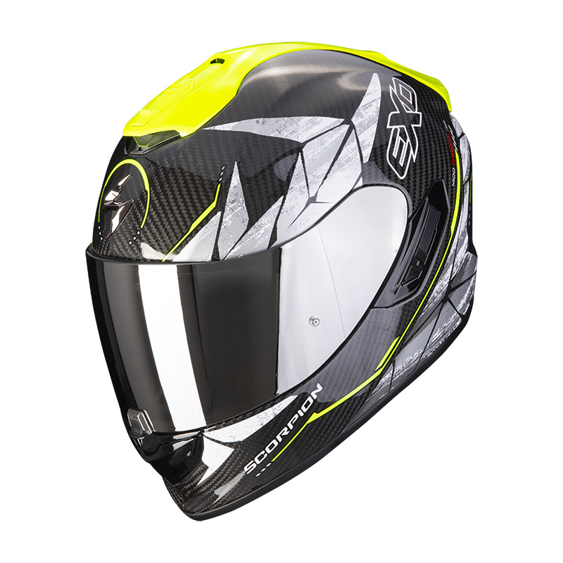 Scorpion Exo-1400 Carbon Air Aranea Helmet Yellow 14-382-141 Full Face  Helmets | MotoStorm